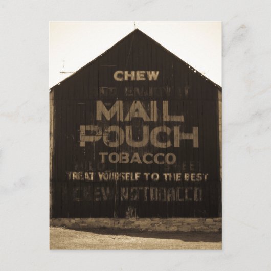 Chew Mail Pouch Tobacco Barn - Sepia Finish Briefkaart (Voorkant)
