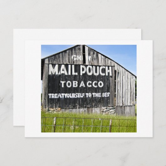 Chew Mail Pouch Tobacco, Old Barn Briefkaart (Voorkant / Achterkant)