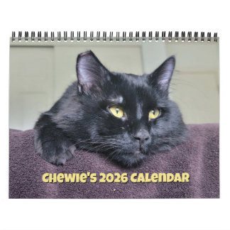 Chewie de Zwarte Kat: 12 maanden Whiskers, Paws, Kalender