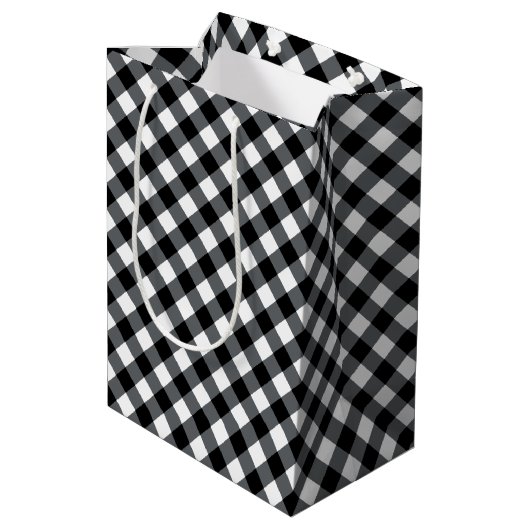 Chex 12-BLACK-WHITE-GIFT BAG m Medium Cadeauzakje (Achterkant Gekanteld)