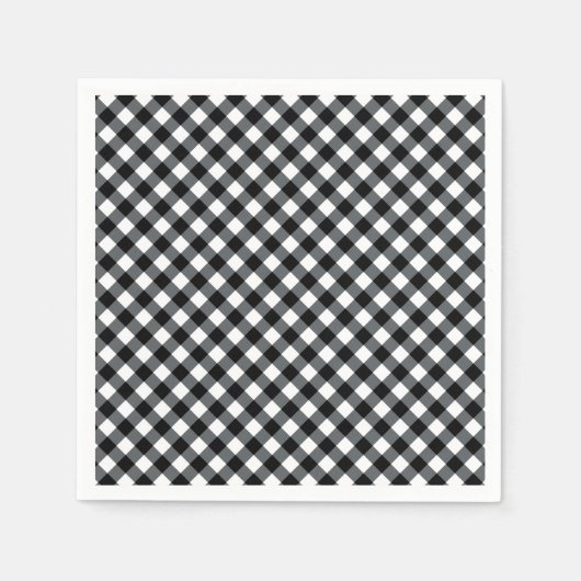 CHEX 12-ZWARTE-WITTE-PAPIERNAPKINS SERVETTEN (Voorkant)