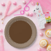 CHEX 14-BROWN-PAPIER BORDEN-2 PAPIEREN BORDJE (Feest)