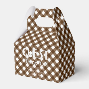 Chex 14-BROWN-PARTIJ FAVOR BOX, stijl met kabel Bedankdoosjes