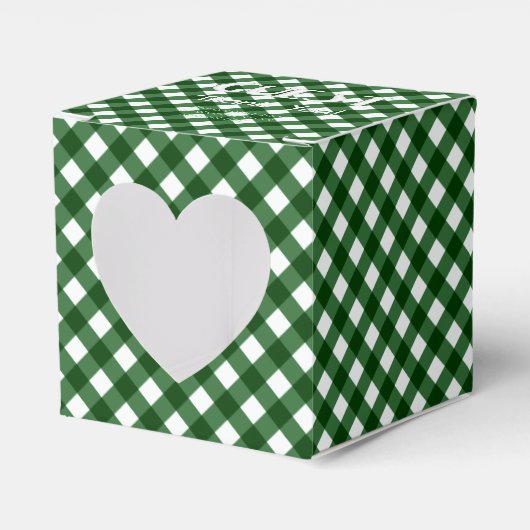 Chex 16-CHRISTMAS GREEN-FAVOR BOX, sq hartdoos Bedankdoosjes (Voorkant Zijde)