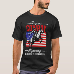 Cheyenne cowboy legenden stof en dromen vlag patri t-shirt