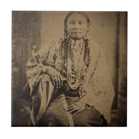 Cheyenne Indian Scout Nettie Beer Tegeltje (Voorkant)