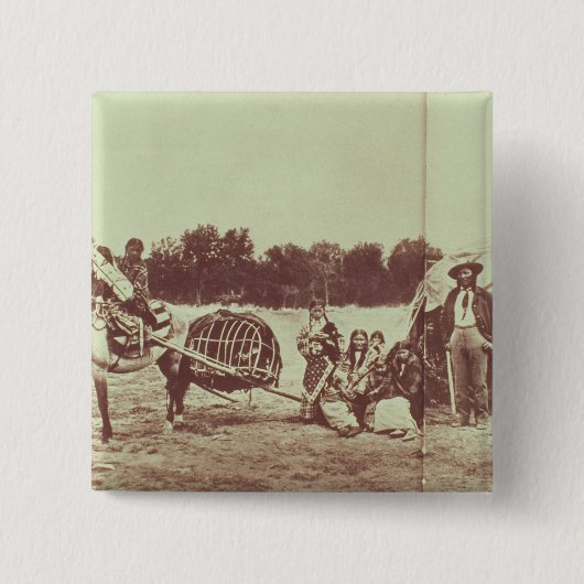 Cheyenne Indians on the Move, 1878 (foto) Vierkante Button 5,1 Cm (Voorkant)