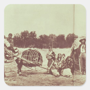 Cheyenne Indians on the Move, 1878 (foto) Vierkante Sticker