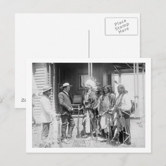 Cheyenne Mannen Omgekeerd met wit Briefkaart (Voorkant / Achterkant)