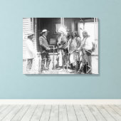 Cheyenne Mannen Omgekeerd met wit Canvas Afdruk (Insitu (Houten vloer))