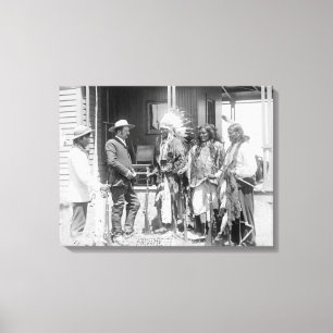 Cheyenne Mannen Omgekeerd met wit Canvas Afdruk