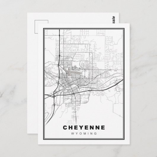 Cheyenne Map Briefkaart (Voorkant / Achterkant)