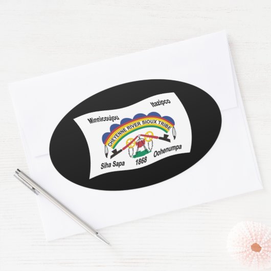 Cheyenne River Sioux Flag Sticker (Envelop)