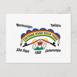 Cheyenne River Sioux-vlag-ansichtkaart Briefkaart