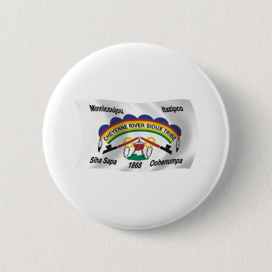 Cheyenne River Sioux Vlag Knop Ronde Button 5,7 Cm (Voorkant)