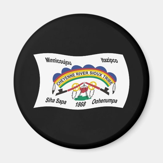 Cheyenne River Sioux Vlag Magneet (Voorkant)