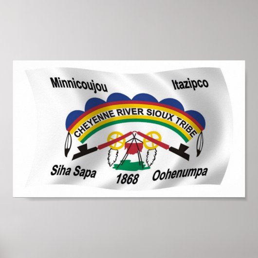 Cheyenne River Sioux Vlag Posterprint Poster (Voorkant)