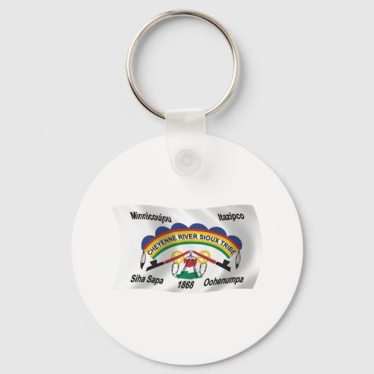 Cheyenne River Sioux Vlag Sleutelhanger (Voorkant)