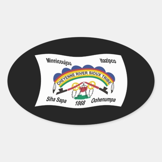 Cheyenne River Sioux Vlag Sticker (Voorkant)