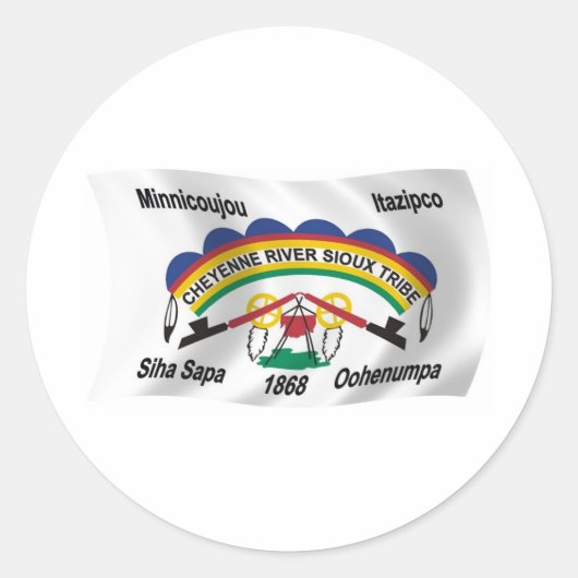 Cheyenne River Sioux Vlag Sticker (Voorkant)