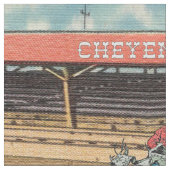 Cheyenne Rodeo Cowboy Bareback Bronc Riding Fabric Stof (Close Up)