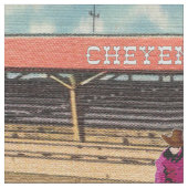 Cheyenne Rodeo Cowboy Bull Rider 2 Fabric Stof (Close Up)