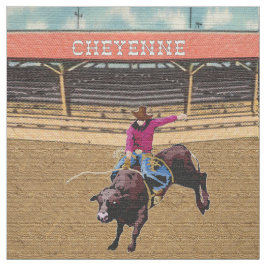 Cheyenne Rodeo Cowboy Bull Rider 2 Fabric Stof