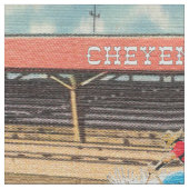 Cheyenne Rodeo Cowboy Saddle Bronc Riding Fabric Stof (Close Up)