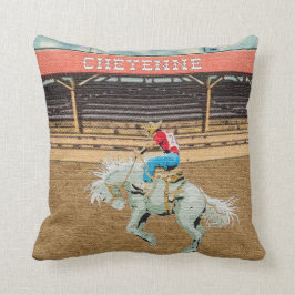 Cheyenne Rodeo Cowboy Saddle Bronc Riding Kussen