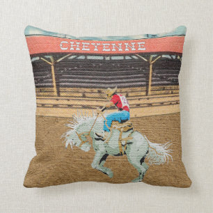 Cheyenne Rodeo Cowboy Saddle Bronc Riding Kussen