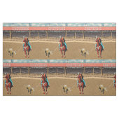 Cheyenne Rodeo Cowboy Steer/Team Roping Fabric Stof (Fat Quarter)