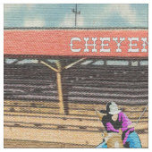 Cheyenne Rodeo Cowgirl Barrel Racing Stof (Close Up)