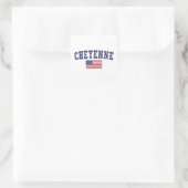 Cheyenne US Flag Vierkante Sticker (Tas)