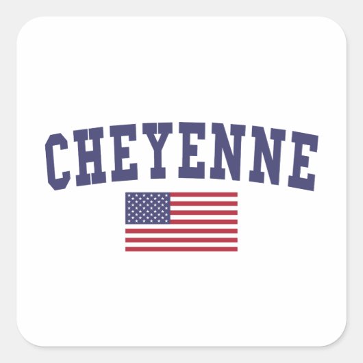Cheyenne US Flag Vierkante Sticker (Voorkant)