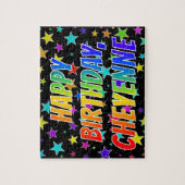 "CHEYENNE" voornaam, geun "HAPPY BIRTHDAY" Legpuzzel (Verticaal)