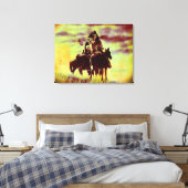  Cheyenne Warriors - Afdruk schilderij Canvas Afdruk (Insitu (Slaapkamer))