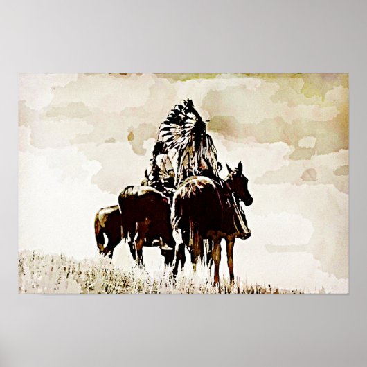 Cheyenne Warriors Canvas afdrukken Poster (Voorkant)