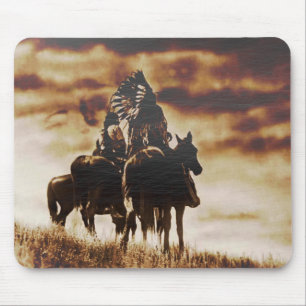  Cheyenne Warriors op het muisblok Horseback Muismat