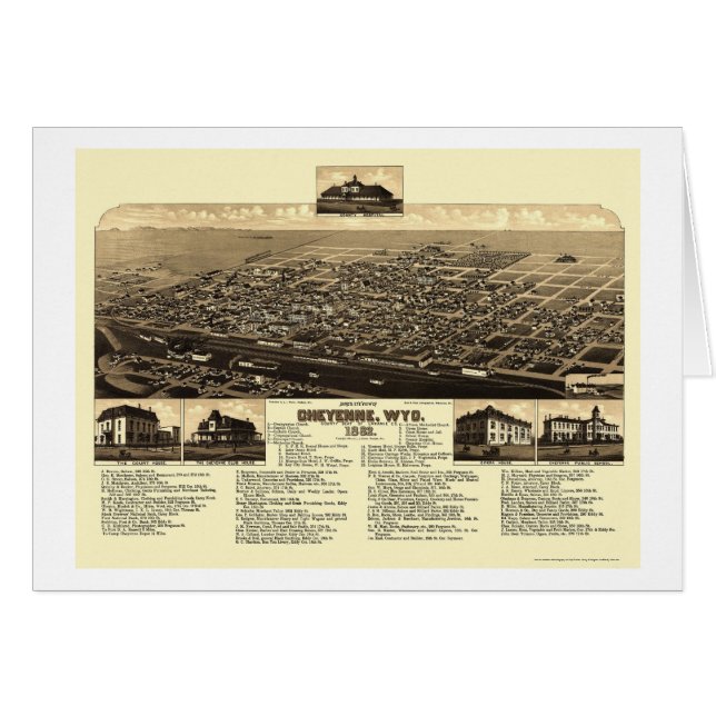 Cheyenne, WY Panoramic Map - 1882 (Voorkant Horizontaal)
