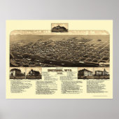 Cheyenne, WY Panoramic Map - 1882 Poster (Voorkant)