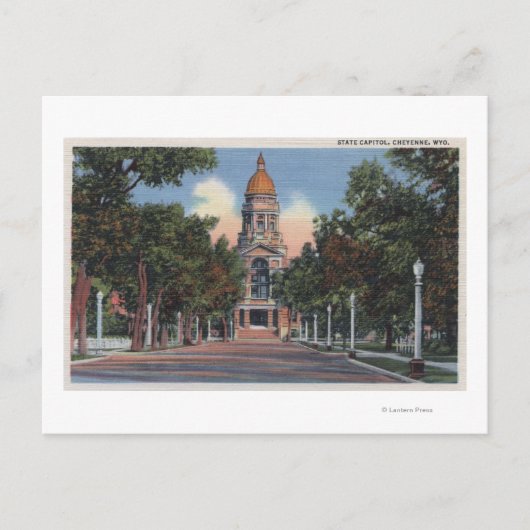 Cheyenne, WY - Uitzicht van staatskapitol en Drive Briefkaart (Voorkant)