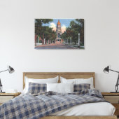 Cheyenne, WY - Uitzicht van staatskapitol en Drive Canvas Afdruk (Insitu (Slaapkamer))