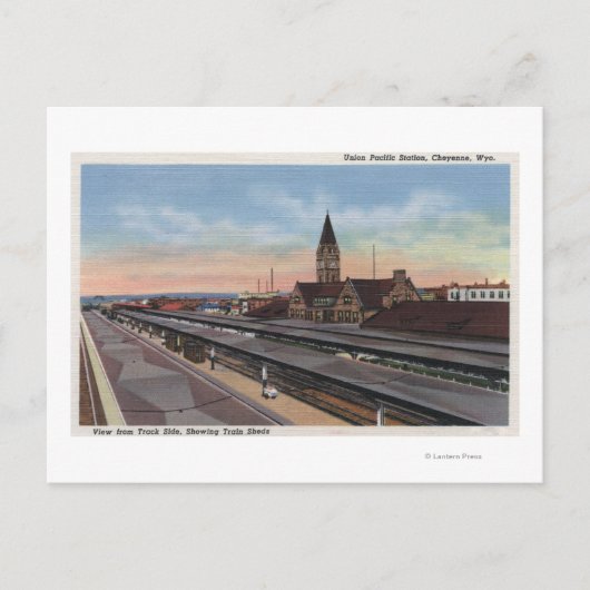 Cheyenne, WY - Union Pacific Railroad Station Briefkaart (Voorkant)