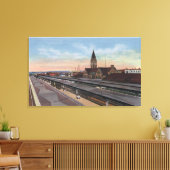 Cheyenne, WY - Union Pacific Railroad Station Canvas Afdruk (Insitu (Woonkamer))
