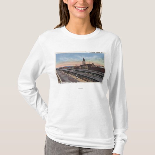 Cheyenne, WY - Union Pacific Railroad Station T-shirt (Voorkant)