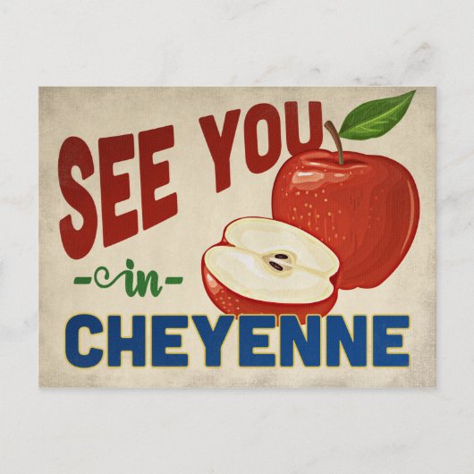 Cheyenne Wyoming Apple - Vintage Travel Briefkaart (Voorkant)