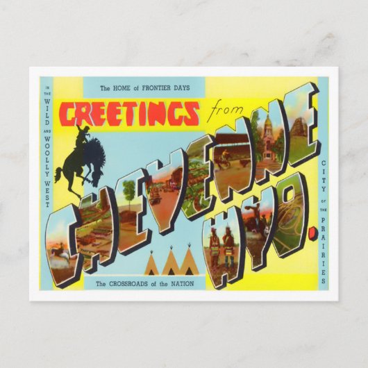 Cheyenne, Wyoming Big Letters Briefkaart (Voorkant)
