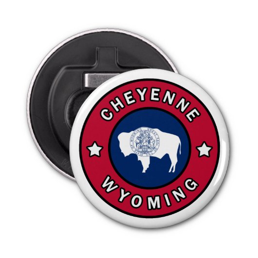 Cheyenne Wyoming Button Flesopener (Voorkant)