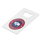 Cheyenne Wyoming Creditkaart Flessenopener (Voorkant Gekanteld)