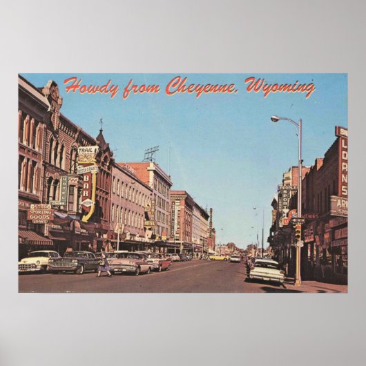 Cheyenne Wyoming, het Uitzicht van de jaren 60 Poster (Voorkant)